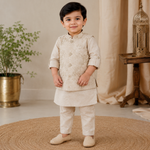 Boys Embroidered Kurta Jacket Set