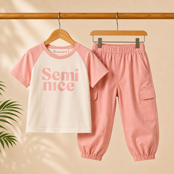Graphic T-Shirt with Cargo Pants Co-ord Set