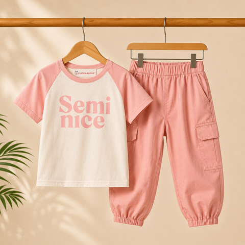 Graphic Tee & Cargo Co-ord Set