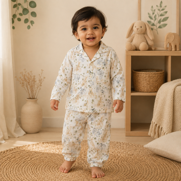 Unisex Safari Muslin Night Suit Set