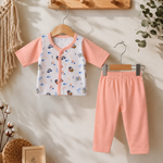Peach Cotton Newborn Clothing Set (2 Pair set)