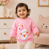 Girls Bunny Print Fleece Sweatshirt