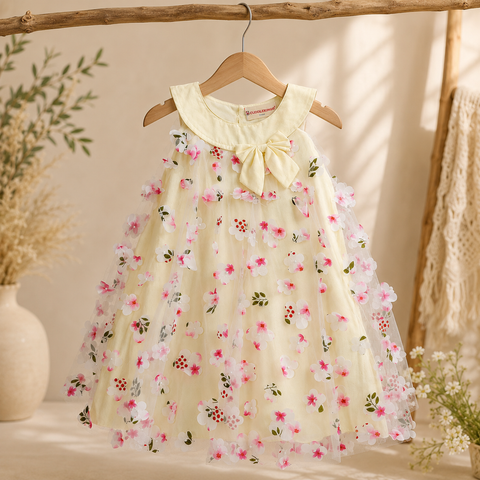 Girls 3D Floral Party Dress