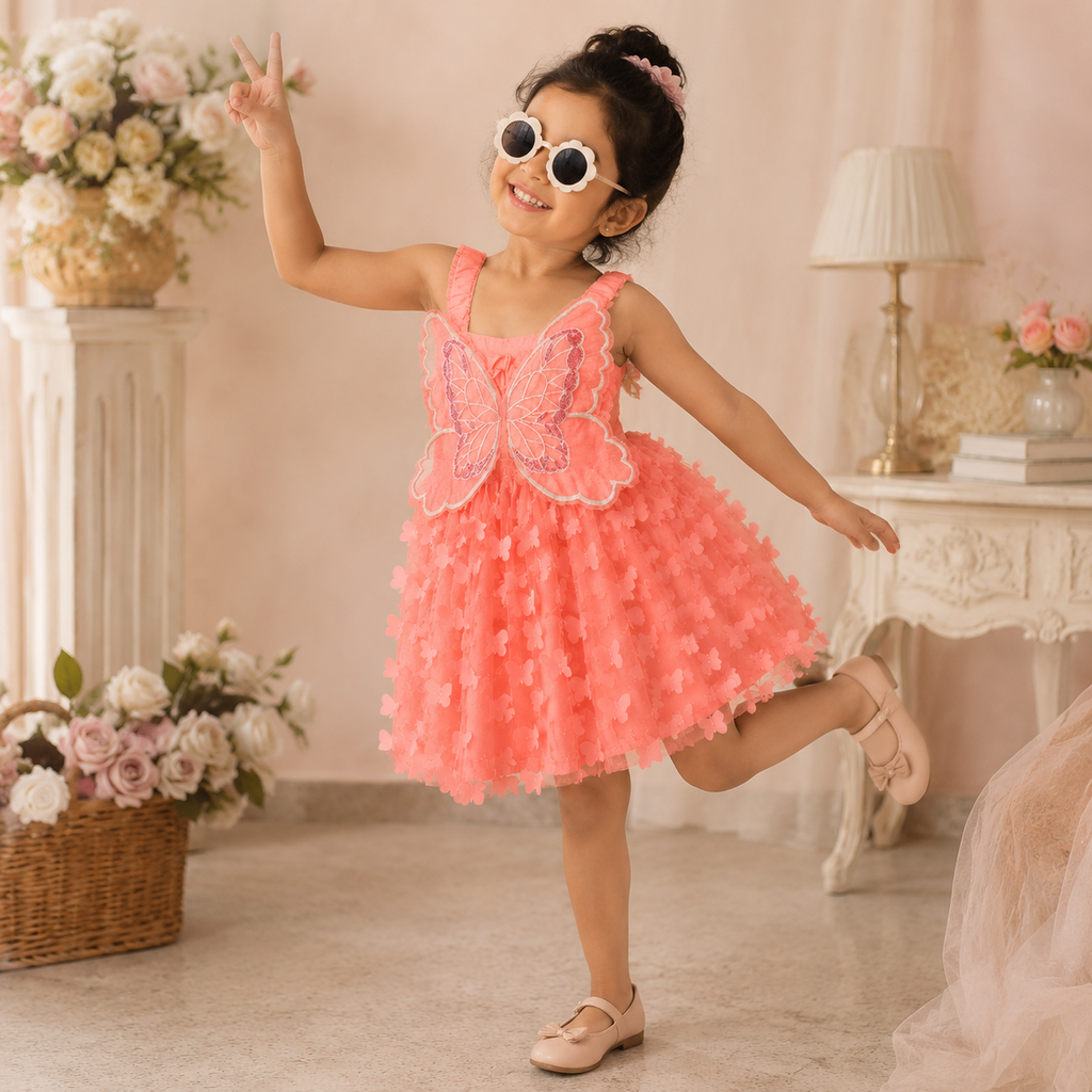 Girls Butterfly Party Dress