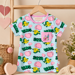 Kids Sky Blue Printed Cotton T-Shirt & Lounge Pants Co-ord Set