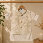 Boys Embroidered Kurta Jacket Set