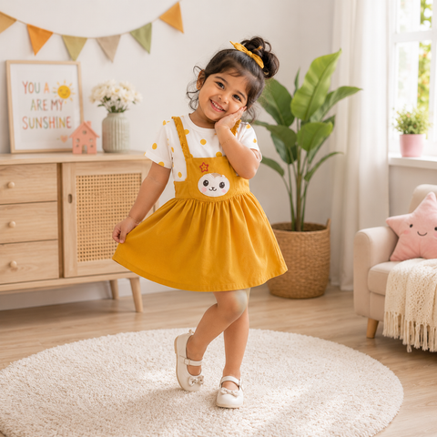 Girls Bunny Dress – Yellow