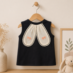Girls Lace Collar Top & Layered Eyelet Skirt Set