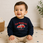 Boys Car Print Sweatshirt – Navy Blue