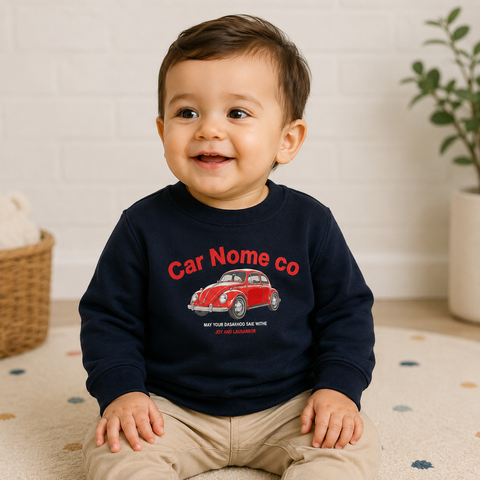 Boys Car Print Sweatshirt – Navy Blue
