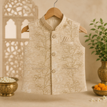 Boys Embroidered Kurta Jacket Set