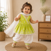 Girls Lime Green Embroidered Kurta Set with Dupatta