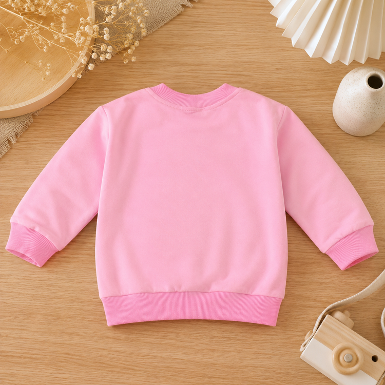 Pink Bunny Printed Fleece Sweatshirt